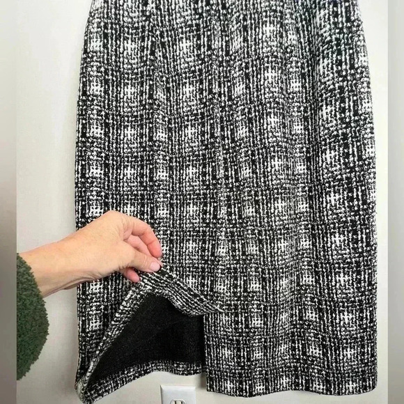 Lands End Sleeveless Tweed Black White Plaid Sheath Dress Women’s Size 6T (Tall) - Picture 10 of 12
